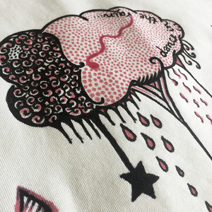T-shirt ζωγραφισμένο στο χέρι / Dance in the rain - βαμβάκι, γυναικεία, κορίτσι, t-shirt - 3