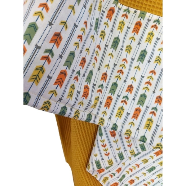 Μουσταρδί κουβέρτα πικέ με boho σχέδιο διάστασης 1,20x1,45 - κορίτσι, αγόρι, κουβέρτες - 3