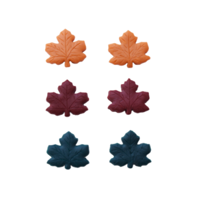 "Fallen Leaves"- Σετ 3 ζευγάρια καρφωτά σκουλαρίκια φθινοπωρινά φύλλα (ατσάλι, πηλός) - καρφωτά, πηλός, ατσάλι, καρφάκι, φύλλο