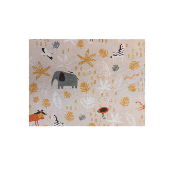 Βαμβακερό σετ σεντόνια με μαξιλαροθήκη σε μπεζ χρώμα με ζώα της ζούγκλας Διαστάσεις 1,30 x 1,80 - κορίτσι, αγόρι - 2