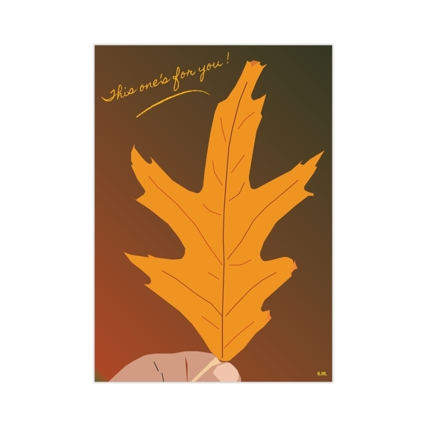 ArtPrint | Φθινοπωρινή Ευχετήρια Κάρτα | «Για σένα» | 12*17 ψηφιακό αρχείο - φύλλο, φθινόπωρο, κάρτα ευχών, κάρτες