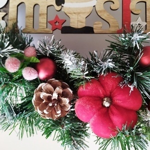 Χριστουγεννιάτικο ξύλινο στεφάνι "Christmas" - ξύλο, στεφάνια, διακοσμητικά - 2
