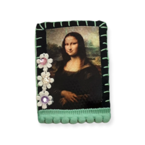 Καρφίτσα γυναικεία, ύφασμα, 8,5 χ 6 εκ., Mona Liza,χειροποίητη,Αναγέννηση. - ύφασμα, χειροποίητα, δώρα για γυναίκες