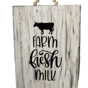 Ξυλινο Καδρακι Farm fresh milk διαστ. 21 x 30 - πίνακες & κάδρα