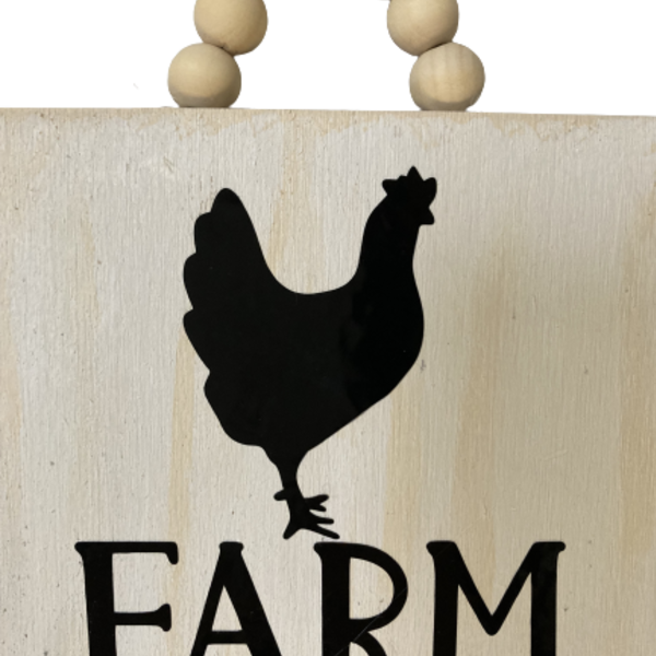 Ξυλινο καδρακι Farm fresh eggs διαστ. 15x21 - πίνακες & κάδρα - 3