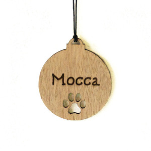 Προσωποποιημένο ξύλινο στολίδι "Σκύλος" - 8,5 εκ - προσωποποιημένα, στολίδια, ξύλο, σκυλάκι, χριστουγεννιάτικο