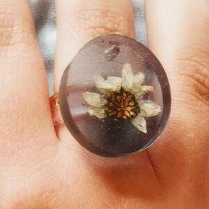 Δακτυλίδι απο υγρο γυαλι - λουλούδι, γυαλί, φθηνά, σταθερά