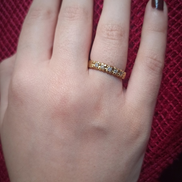 Χειροποίητο Μπρουτζινο δαχτυλίδι με ζιρκον - βεράκια, μπρούντζος, σταθερά - 4