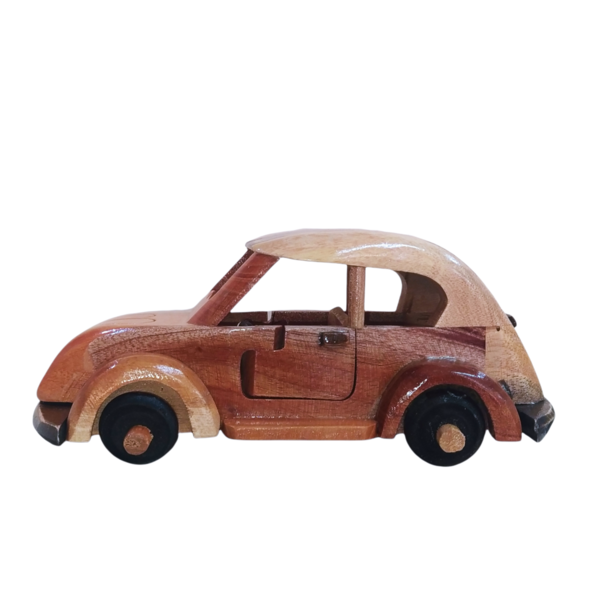Χειροποίητο ξύλινο αυτοκίνητο σκαραβαίος - ξύλινα παιχνίδια - 2