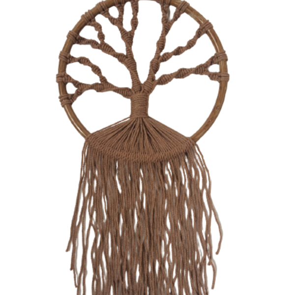 Διακοσμητικό δέντρο ζωής μακραμε (ανοιχτό καφέ) - μακραμέ, διακοσμητικά
