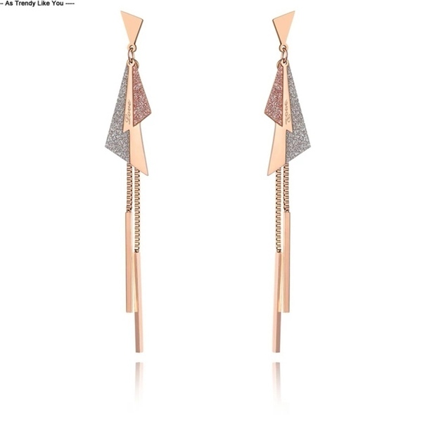 Locker Trendy Titanium Steel Geometric earrings-Αντίγραφο - μακριά, ατσάλι, κρεμαστά, μεγάλα - 3