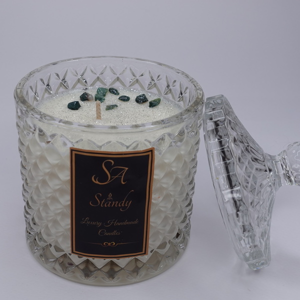 Χίλιες και μια νύχτες αρωματικό κερί σόγιας με πέτρες ζωδίου 380 gr - αρωματικά κεριά - 3