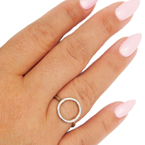 Χειροποίητο δαχτυλίδι κύκλος, ασήμι 925 - ασήμι 925, γεωμετρικά σχέδια, minimal, σταθερά, φθηνά - 2