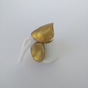 Λευκό αγγελάκι στολίδι κεραμικό κρεμαστό (small) μικρό. - πηλός, στολίδια - 2
