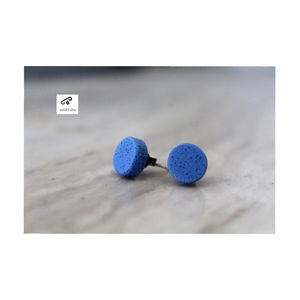 Καρφωτά σκουλαρίκια κύκλος από μπλε γρανίτη και ασημί 925-διαμετρος 8mm - ασήμι, επάργυρα, καρφωτά, μικρά, καρφάκι