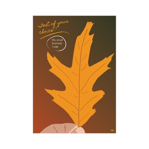 ArtPrint | Φθινοπωρινή Ευχετήρια Κάρτα με Κείμενο δικό σας| 12*17 ψηφιακό αρχείο - φύλλο, personalised, φθινόπωρο, κάρτα ευχών, κάρτες