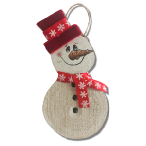 Χριστουγεννιάτικο Ξύλινο Στολίδι - Χιονάνθρωπος - ξύλο, χιονάνθρωπος, στολίδια