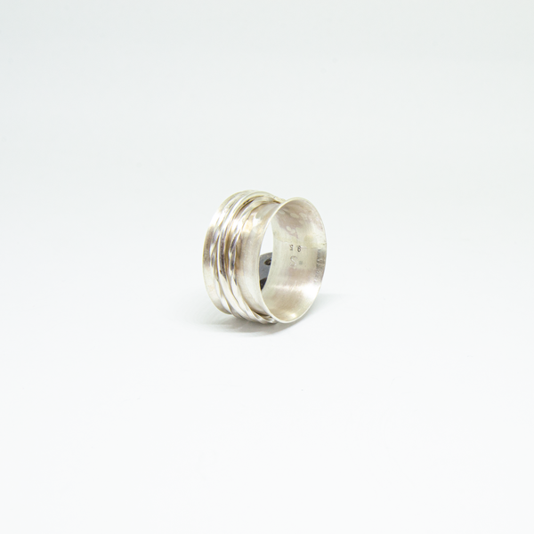 spinner ασημένιο δαχτυλίδι με βεράκια που περιστρέφονται - ασήμι 925, βεράκια, σταθερά - 4