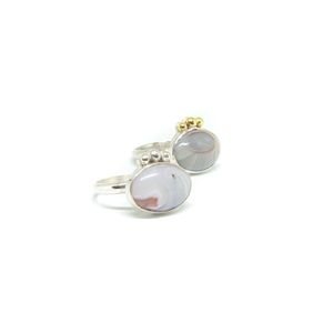 Ασημένιο δαχτυλίδι με καφέ αχάτη οβάλ - ημιπολύτιμες πέτρες, ασήμι 925, σταθερά - 2