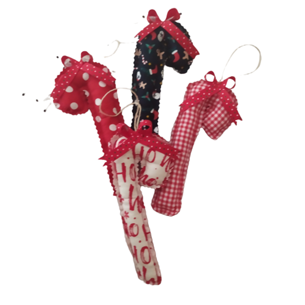 Υφασμάτινα χριστουγεννιάτικα στολίδια candy cane κόκκινα 17εκ. - χειροποίητα δώρα - ύφασμα, χριστουγεννιάτικα δώρα, candy, στολίδια