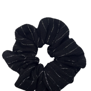 Υφασμάτινο λαστιχάκι scrunchie crincle lurex - κορίτσι, μαύρα, για τα μαλλιά, λαστιχάκια μαλλιών - 2