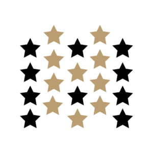 Αυτοκόλλητα Τοίχου Αστέρια από βινύλιο Σετ 20 Τεμαχίων 7x7εκ Χρυσό Μαύρο - κορίτσι, αγόρι, αστέρι, διακοσμητικά, αυτοκόλλητα