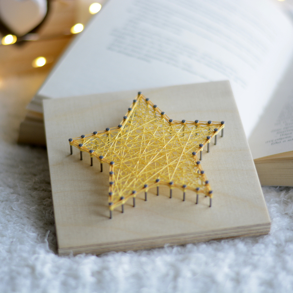 Χριστουγεννιάτικο διακοσμητικό καδράκι "Αστέρι" σε ξύλινο καβαλέτο - αστέρι, χριστουγεννιάτικο, διακοσμητικά, χριστούγεννα - 4