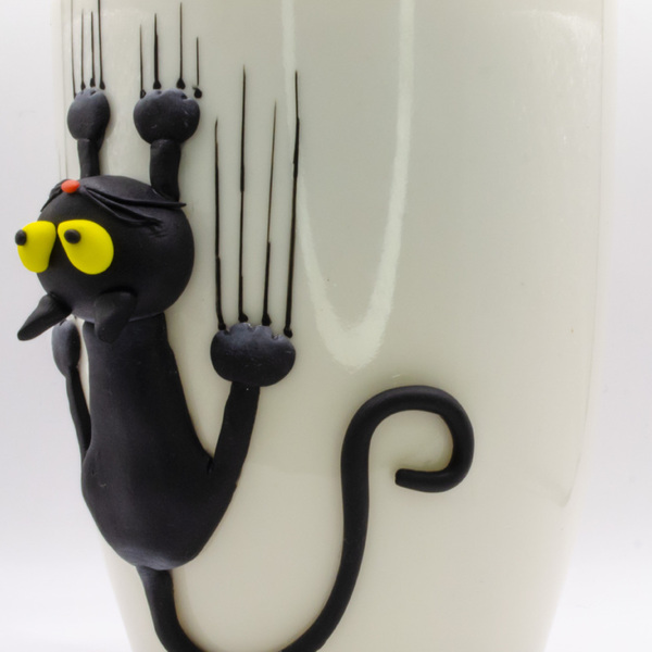 μαύρη γατούλα - δώρο, πηλός, κούπες & φλυτζάνια, ζωάκια - 2