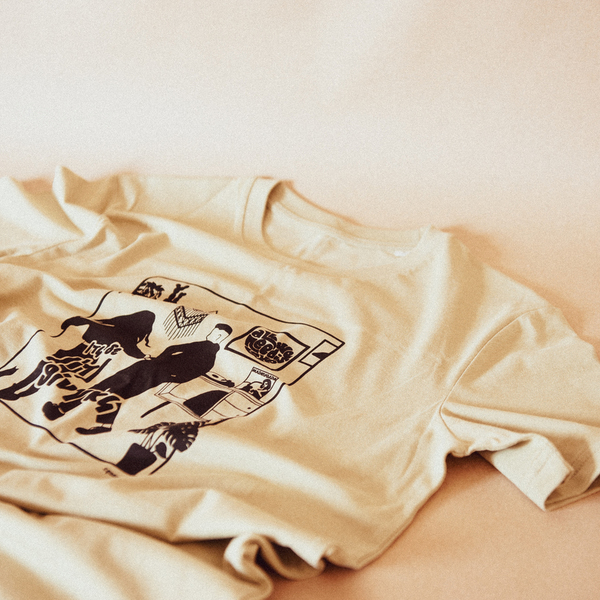 "Little things" handprinted organic sage unisex t-shirt - βαμβάκι, unisex - 3