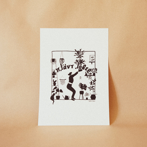"Plant lover" handprinted print - αφίσες
