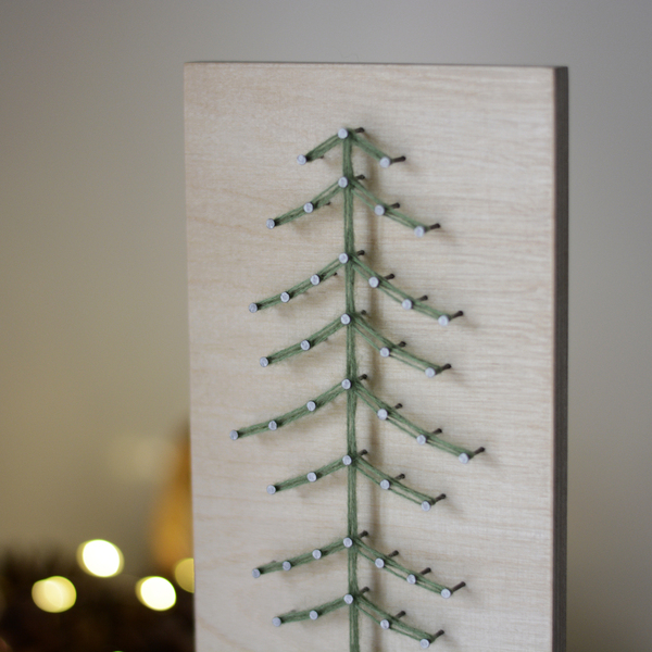Διακοσμητικό χριστουγεννιάτικο έλατο 43x12cm - ξύλο, νήμα, διακοσμητικά, χριστούγεννα, δέντρο - 3