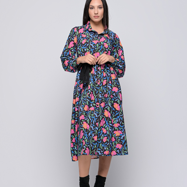 Antonella dress, μίντι πουκαμισοφόρεμα - midi, φλοράλ - 3