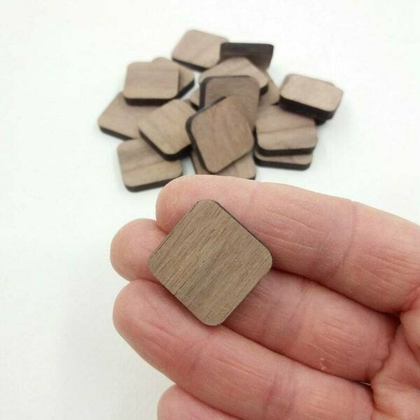Ξύλινα στοιχεία για σκουλαρίκια σε τετράγωνο σχήμα 10 τεμάχια - ξύλο, ξύλινα κοσμήματα, υλικά κοσμημάτων - 2