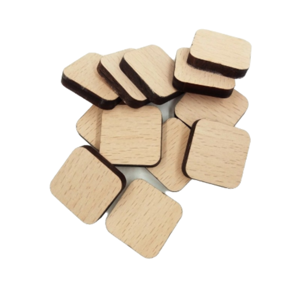Ξύλινα τετράγωνα στοιχεία για σκουλαρίκια σετ 10 τεμαχίων - υλικά κοσμημάτων, ξύλινα