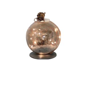 Φωτιζόμενη Vintage Χριστουγεννιάτικη Plexi Επιτραπέζια Μπάλα 12 cm- - vintage, charms, χριστουγεννιάτικο, διακοσμητικά, επιτραπέζια