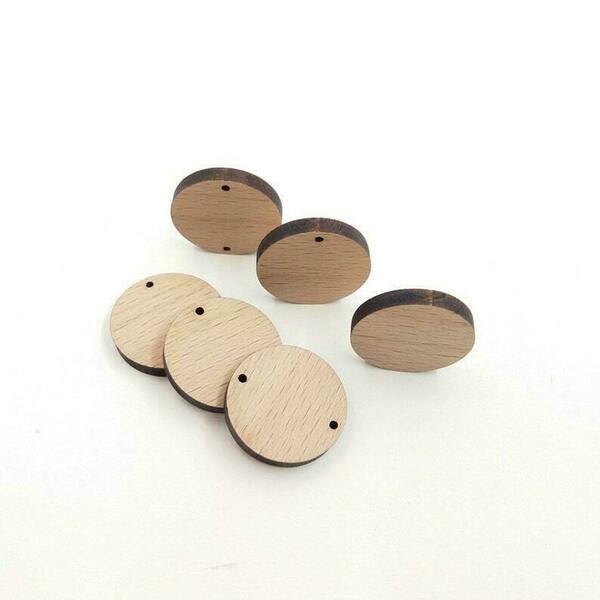 Ξύλινα στοιχεία για σκουλαρίκια σε στρόγγυλο σχήμα σετ 10 τεμαχίων - υλικά κοσμημάτων - 3
