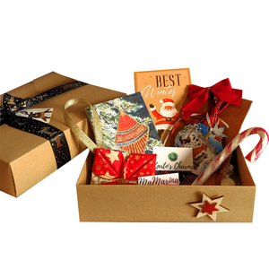 Karto's Christmas Gift Box - ξύλο, ύφασμα, γούρια, ρόδι, χιονονιφάδα, σετ δώρου