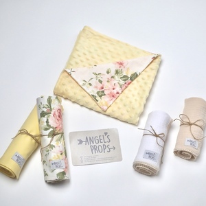 Newborn Box - Σετ νεογέννητου 10 τεμαχίων - "Green Floral" - κορίτσι, δώρα για βάπτιση, βρεφικά, προίκα μωρού, σετ δώρου - 3