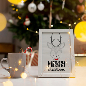 Χριστουγενιάτικο Καδράκι Φωτιζόμενο Merry Christmas 21x30cm - πίνακες & κάδρα, διακοσμητικά, χριστουγεννιάτικα δώρα - 5