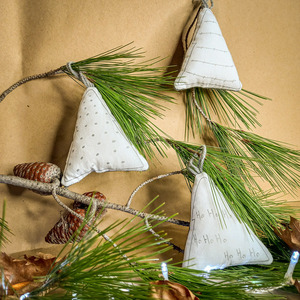 Σετ με 3 χριστουγεννιάτικα στολίδια- Δενδράκια από ύφασμα. Διαστάσεις 10*11εκ. - ύφασμα, χειροποίητα, χριστουγεννιάτικα δώρα, στολίδια, δέντρο - 3