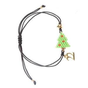 Βραχιόλι Γούρι 22 χριστουγεννιάτικο δέντρο με χάντρες Miyuki - γούρια, χεριού, αυξομειούμενα, φθηνά, χάντρες