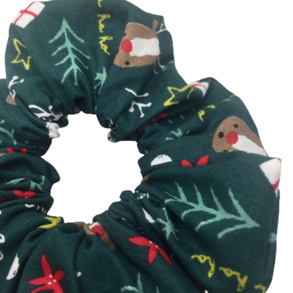 Υφασμάτινο Χριστουγεννιάτικο λαστιχάκι scrunchie τάρανδοι - ύφασμα, κορίτσι, χριστουγεννιάτικο, χριστουγεννιάτικα δώρα, λαστιχάκια μαλλιών - 2
