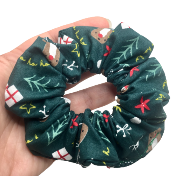 Υφασμάτινο Χριστουγεννιάτικο λαστιχάκι scrunchie τάρανδοι - ύφασμα, κορίτσι, χριστουγεννιάτικο, χριστουγεννιάτικα δώρα, λαστιχάκια μαλλιών - 3