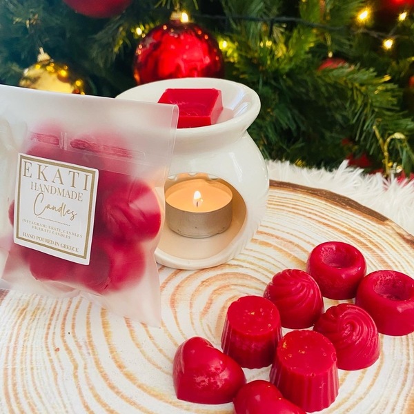 Χριστουγεννιάτικα χειροποίητα wax melts άρωμα μελομακάρονο - αρωματικά κεριά, χριστουγεννιάτικο, φυτικό, χειροποίητα - 2