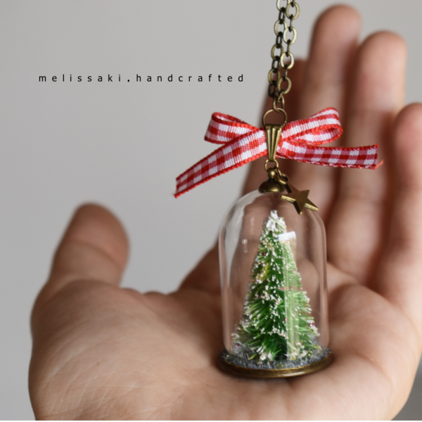 Dreaming of Christmas | Μακρύ μπρόυτζινο κολιέ με θόλο και χριστουγεννιάτικο δέντρο (μακρύ, αυξομειούμενο) - πηλός, μακριά, μπρούντζος, μεγάλα, χριστούγεννα - 5