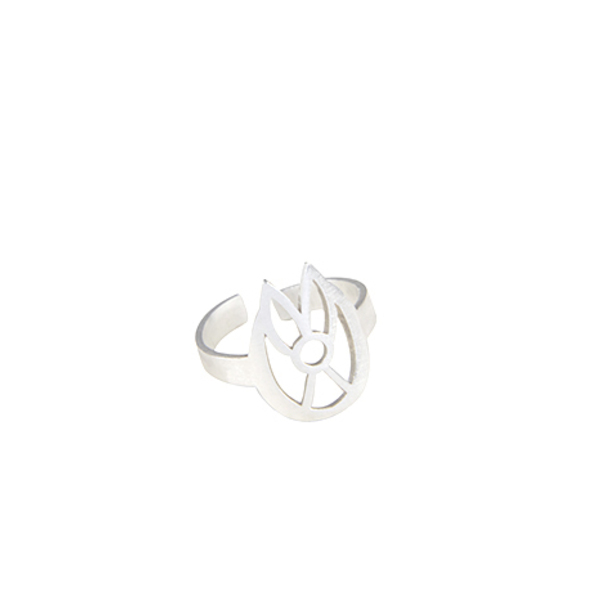 Δαχτυλίδι "Τουλίπα" Ροζ Χρυσό - επιχρυσωμένα, ασήμι 925, γεωμετρικά σχέδια, λουλούδι, αυξομειούμενα - 3