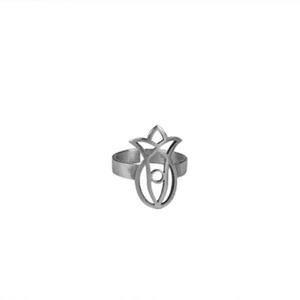 Δαχτυλίδι "Ανθάκια Τουλίπας" - ασήμι, επάργυρα, γεωμετρικά σχέδια, λουλούδι, αυξομειούμενα - 4