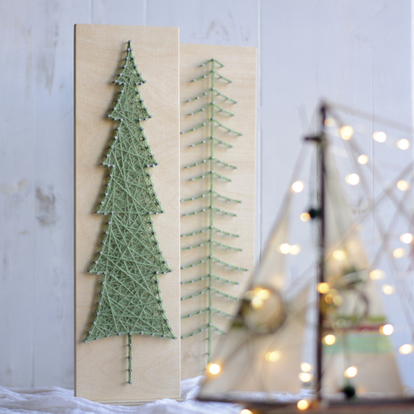 Διακοσμητικό χριστουγεννιάτικο έλατο 43x12cm - ξύλο, νήμα, διακοσμητικά, χριστούγεννα, δέντρο - 5