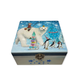 Χριστουγεννιάτικο Ξύλινο Κουτί Βόρειος Πόλος - διακοσμητικά, ξύλο, κουτιά αποθήκευσης, χριστουγεννιάτικο, χειροποίητα