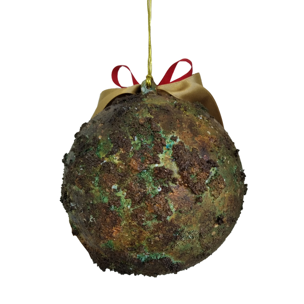 Χριστουγεννιάτικη vintage μπάλα (12cm) - plexi glass, χριστουγεννιάτικα δώρα, άγιος βασίλης, στολίδια, μπάλες - 2